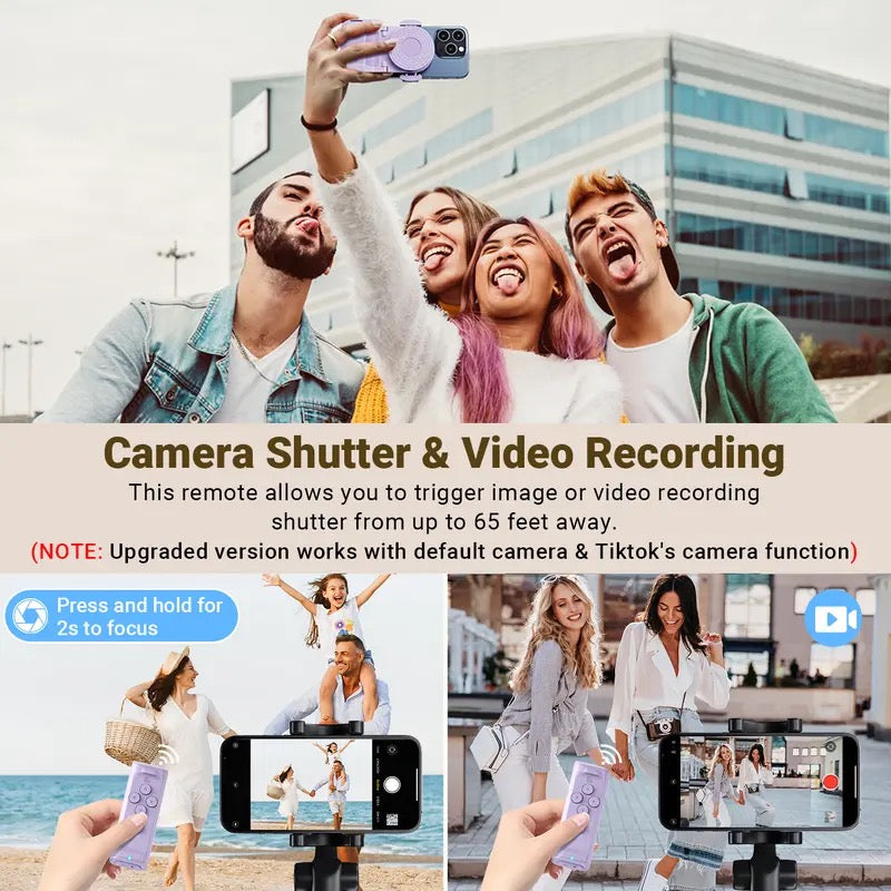 Remote Control for TikTok Scrolling, Wireless Page Turner & Selfie with Smartphone Holder Stand