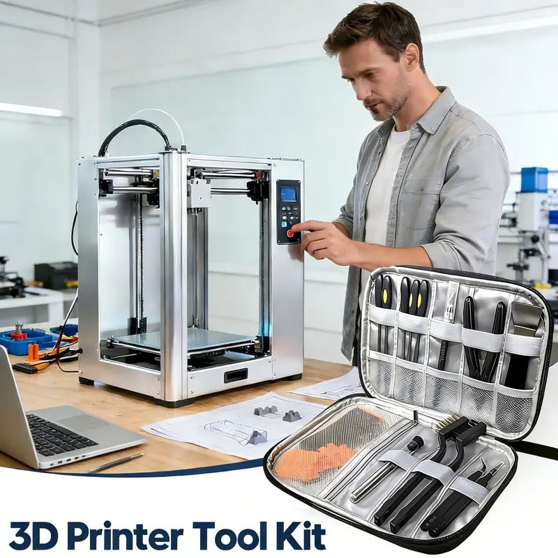 3D Printer Tool Kit, 43Pcs Complete 3D Printing Accessories & Maintenance Set for All FDM/SLA Printers, Includes Nozzle Cleaning Kit, Removal Scrapers, Finishing Tools, Files, Brushes, Wire Cutters, Engraving Knife
