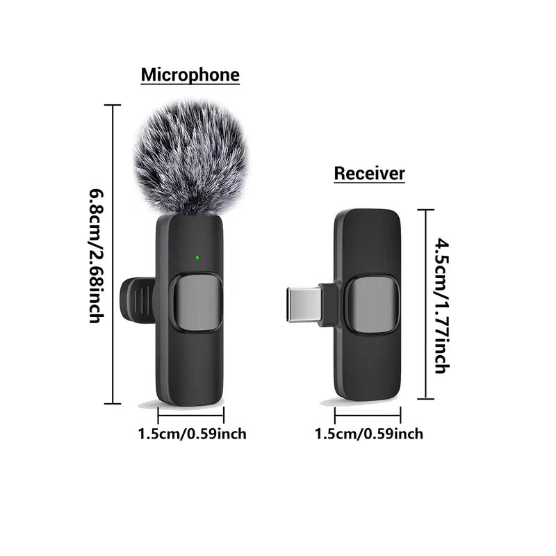 Wireless Mini Lavalier Microphone for iPhone, iPad & Android