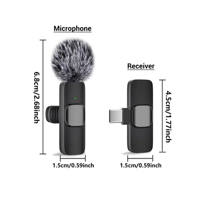 Wireless Mini Lavalier Microphone for iPhone, iPad & Android