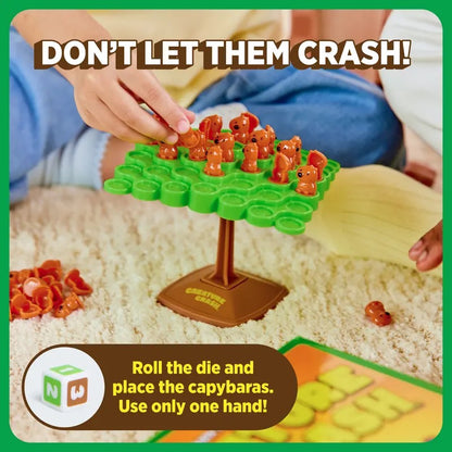 Creature Crash By Relatable, The Capybara Balancing Game, Great Kids Games and Family Game Night Essentials, Includes 49 Capybaras, 1 Balancing Board, 1 Pillar Base, 1 Die, and Instructions
