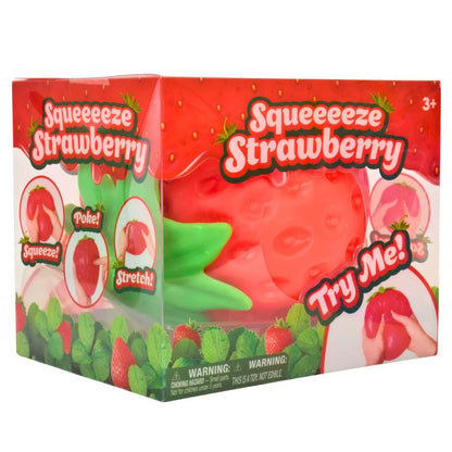 Toymendous Squeeze Strawberry - Extra Large 5" Squishy Stress Ball for Adults & Kids 3+