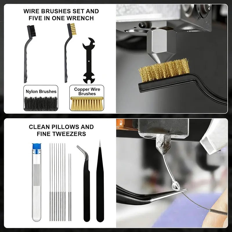 3D Printer Tool Kit, 43Pcs Complete 3D Printing Accessories & Maintenance Set for All FDM/SLA Printers, Includes Nozzle Cleaning Kit, Removal Scrapers, Finishing Tools, Files, Brushes, Wire Cutters, Engraving Knife