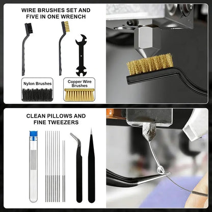 3D Printer Tool Kit, 43Pcs Complete 3D Printing Accessories & Maintenance Set for All FDM/SLA Printers, Includes Nozzle Cleaning Kit, Removal Scrapers, Finishing Tools, Files, Brushes, Wire Cutters, Engraving Knife