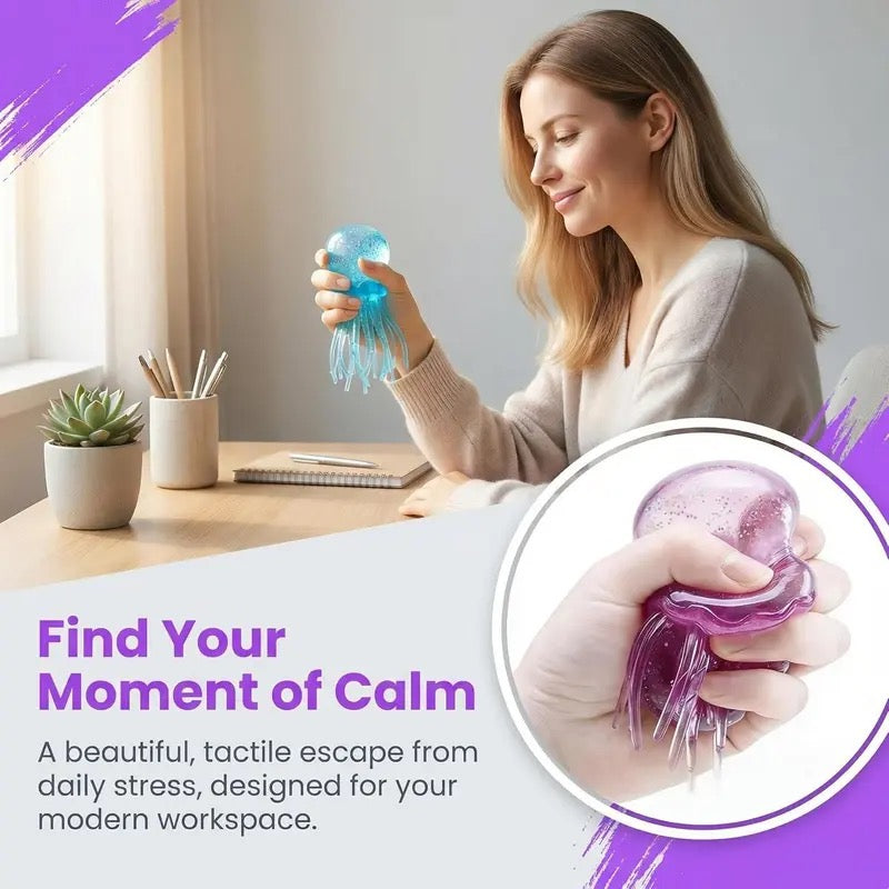 Soft Jellyfish Squeeze Stress Ball Squishies - Dual-Use Fidget Toy for Kids' Sensory Play, Adults' Stress Relief, Ideal Birthday Party Gift for ADHD Needs summerwins,summerwins