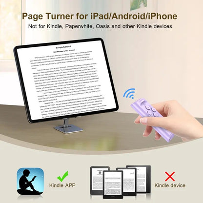 Remote Control for TikTok Scrolling, Wireless Page Turner & Selfie with Smartphone Holder Stand