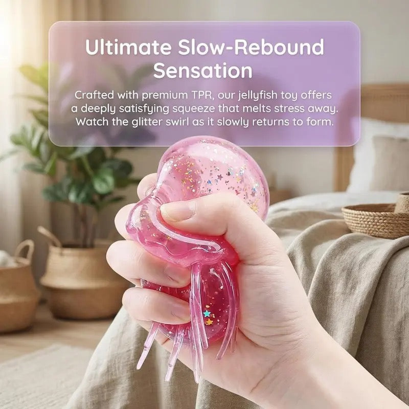 Soft Jellyfish Squeeze Stress Ball Squishies - Dual-Use Fidget Toy for Kids' Sensory Play, Adults' Stress Relief, Ideal Birthday Party Gift for ADHD Needs summerwins,summerwins