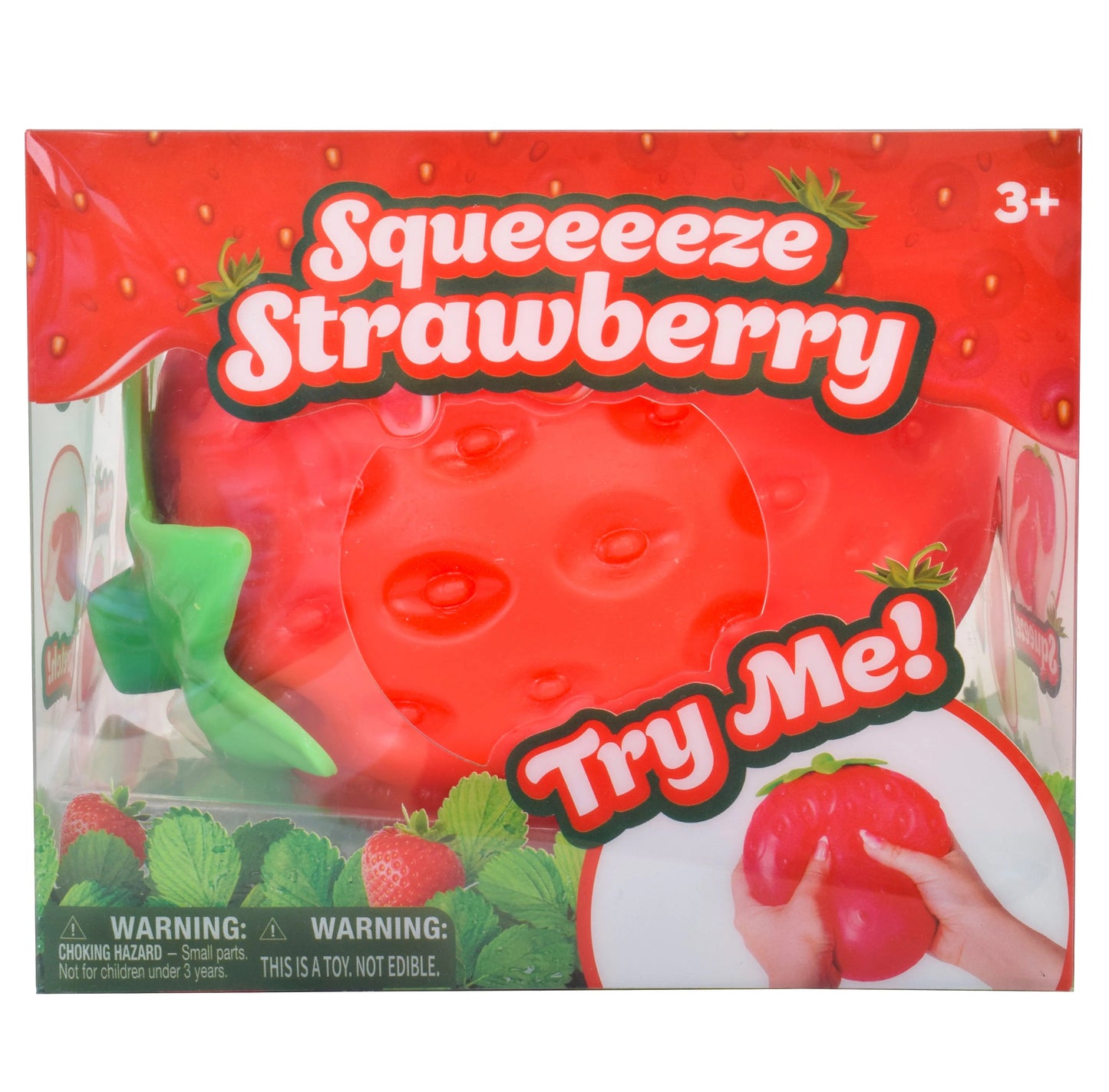 Toymendous Squeeze Strawberry - Extra Large 5" Squishy Stress Ball for Adults & Kids 3+