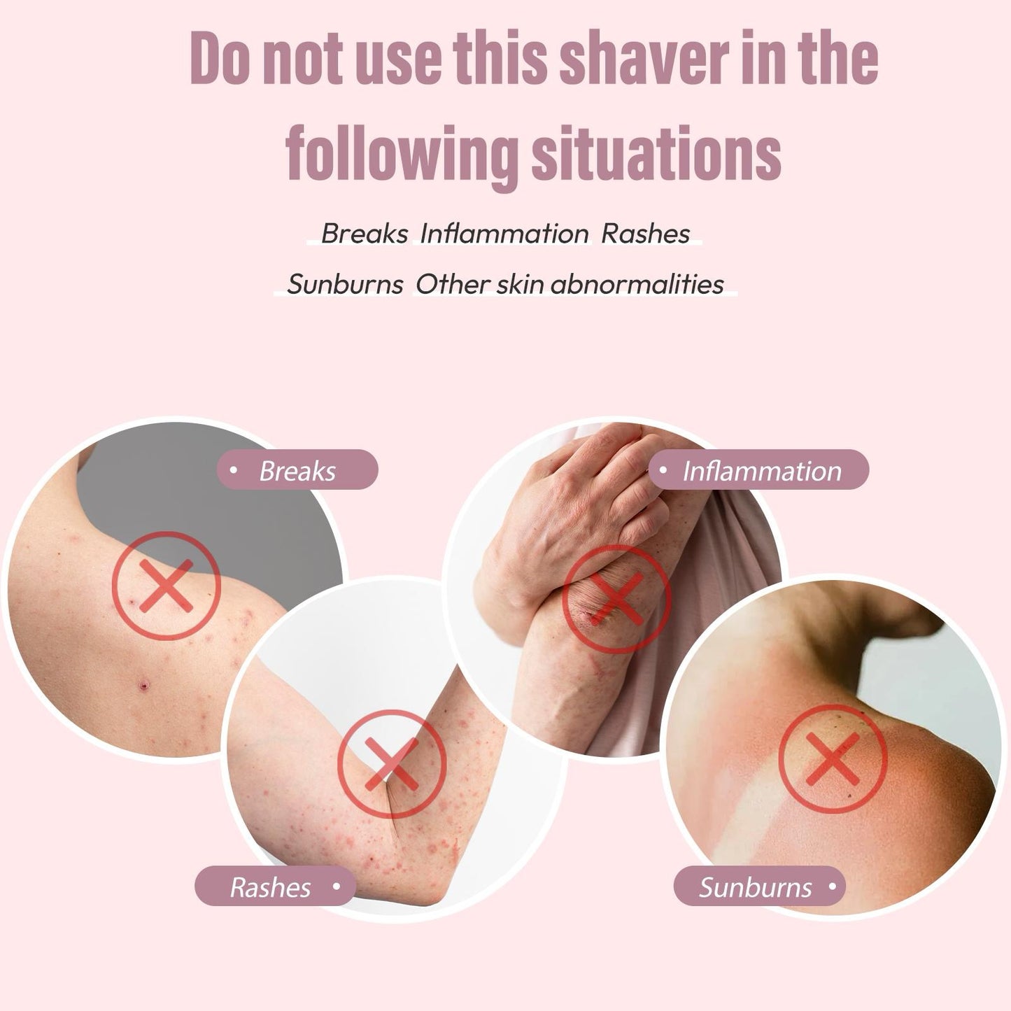 Akunbem Bikini Trimmer for Women, Electric Shaver and Razor Rechargeable 2-in-1 Body and Facial Epilator, Dual Heads for Painless Trimming of Pubic Hair, Face, Underarms and Legs, IPX7 Waterproof. Christmas Gift New Year Gift Shaving Grooming