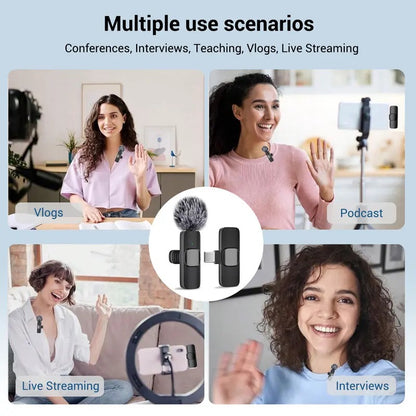 Wireless Mini Lavalier Microphone for iPhone, iPad & Android