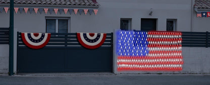 echosari Solar American Flag Lights Outdoor,420 LEDs American Flag Net Lights 6.5ft x 3.28ft Super Bright,Memorial Day Decorations of The United States for Independence/National/Memorial Day,July 4th Waterproof solar lights outdoor,campingessentials,outdo