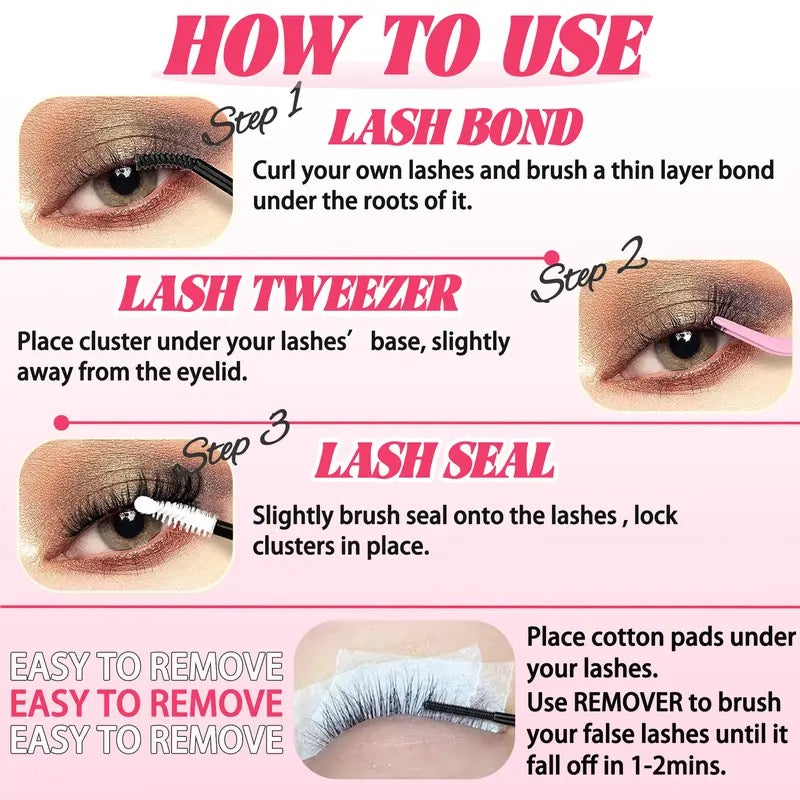 Beginner Friendly Lashes Fairy Individual Manga Lash Extension Easy to Apply Soft comfortable Makeup at Home For Cosmetic Lashes Cluster Eyelash Lash Clusters Eyelash Extension Eyelashes Extension Wispy