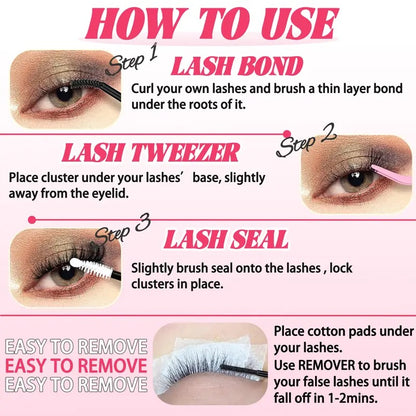Beginner Friendly Lashes Fairy Individual Manga Lash Extension Easy to Apply Soft comfortable Makeup at Home For Cosmetic Lashes Cluster Eyelash Lash Clusters Eyelash Extension Eyelashes Extension Wispy