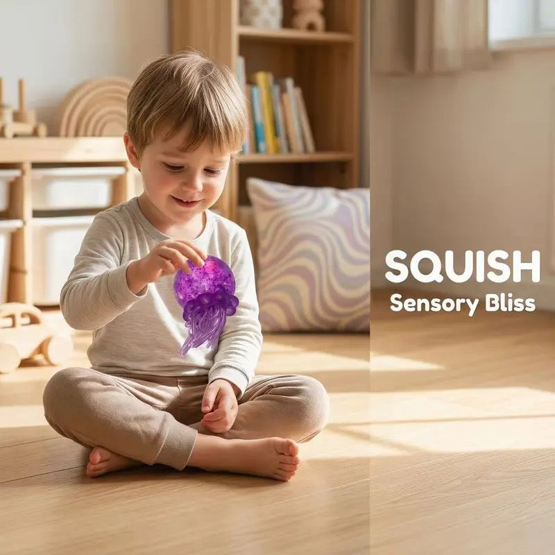 Soft Jellyfish Squeeze Stress Ball Squishies - Dual-Use Fidget Toy for Kids' Sensory Play, Adults' Stress Relief, Ideal Birthday Party Gift for ADHD Needs summerwins,summerwins