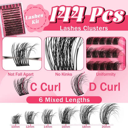 Beginner Friendly Lashes Fairy Individual Manga Lash Extension Easy to Apply Soft comfortable Makeup at Home For Cosmetic Lashes Cluster Eyelash Lash Clusters Eyelash Extension Eyelashes Extension Wispy