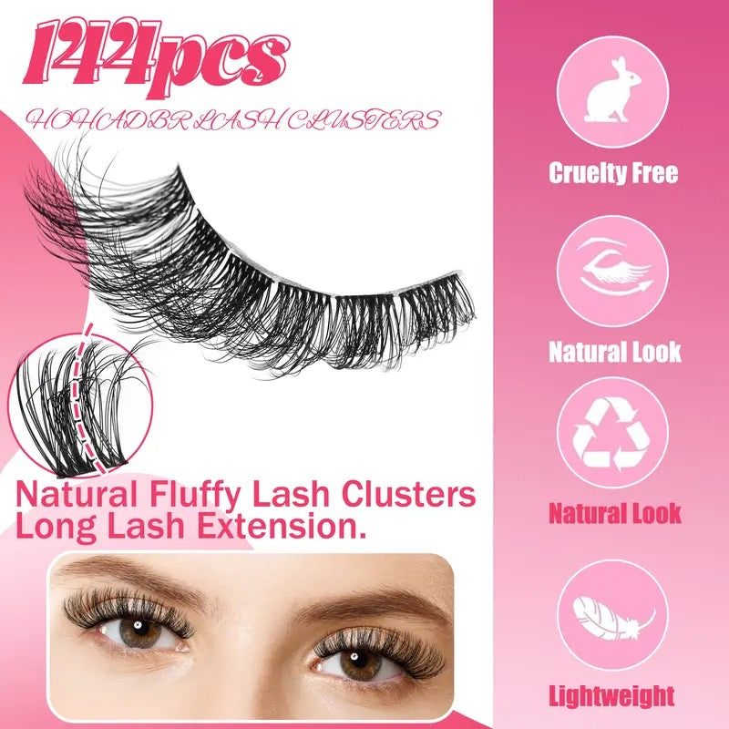 Beginner Friendly Lashes Fairy Individual Manga Lash Extension Easy to Apply Soft comfortable Makeup at Home For Cosmetic Lashes Cluster Eyelash Lash Clusters Eyelash Extension Eyelashes Extension Wispy