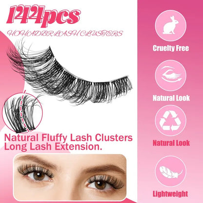 Beginner Friendly Lashes Fairy Individual Manga Lash Extension Easy to Apply Soft comfortable Makeup at Home For Cosmetic Lashes Cluster Eyelash Lash Clusters Eyelash Extension Eyelashes Extension Wispy