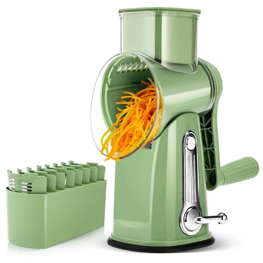 SUSTEAS Rotary Cheese Grater with Handle, 5 Well-Designed Blades, Strong Suction Cup Base, Kitchen Utensils Vegetable Slicer Dicer Fruit Vegetable Slicer Gadgets Kitchen summerwins