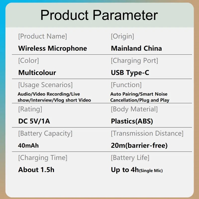 Wireless Mini Lavalier Microphone for iPhone, iPad & Android
