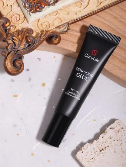 New Super Strong 15g Nail Glue for Press-On Nails Tips – Quick-Drying Semi-Solid Adhesive Gel, No UV Light Needed, Long-Lasting Fake Acrylic Nails Kit with 10ml Remover for Easy Application at Home or Salon-Curvlife