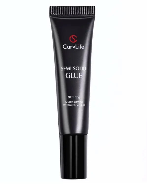 New Super Strong 15g Nail Glue for Press-On Nails Tips – Quick-Drying Semi-Solid Adhesive Gel, No UV Light Needed, Long-Lasting Fake Acrylic Nails Kit with 10ml Remover for Easy Application at Home or Salon-Curvlife