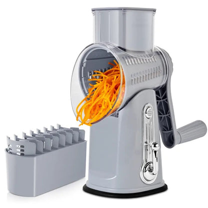 SUSTEAS Rotary Cheese Grater with Handle, 5 Well-Designed Blades, Strong Suction Cup Base, Kitchen Utensils Vegetable Slicer Dicer Fruit Vegetable Slicer Gadgets Kitchen summerwins